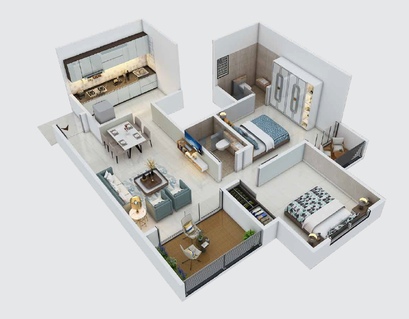 Codename ABC Punawale 2BHK Floor Plan Image